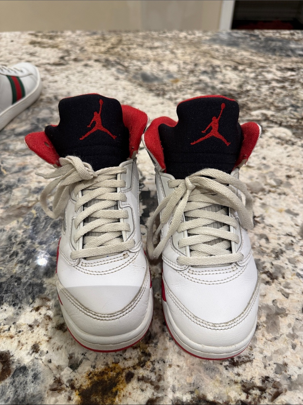 Jordan Kids White, Black & Red High-Top Sneakers